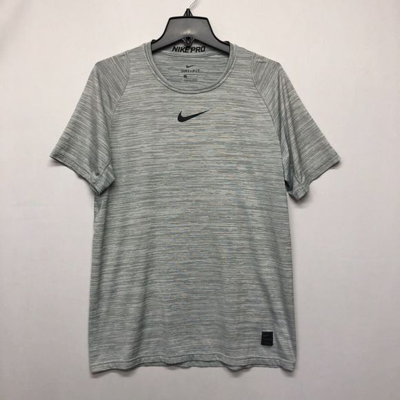 Nike Pro Dri Fit Men Athletic Training T-Shirt Tee Size Large Gray M113 -2 - Picture 1 of 15